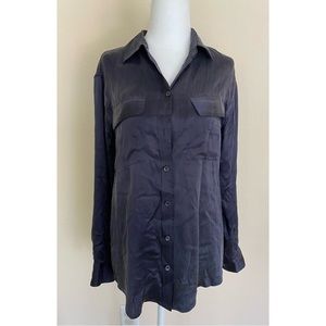 EQUIPMENT Femme Gorgeous Pure Silk Dark Gray Blouse • Size XS